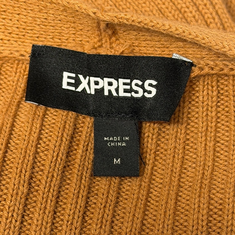 Express Ribbed Long Open Front Cardigan Sweater - Picture 5 of 6